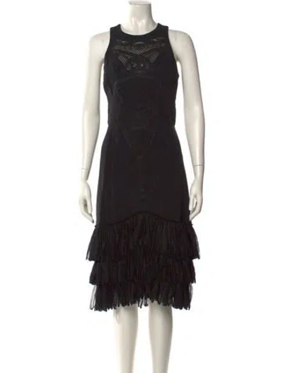 Pre-owned Simkhai Crew Neck Mini Dress W/ Tags In Black