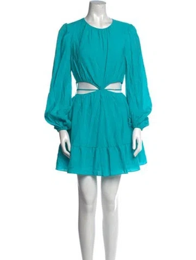 Pre-owned Simkhai Crew Neck Mini Dress W/ Tags In Blue