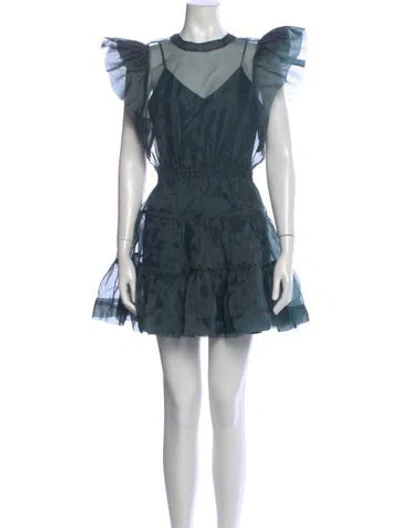 Pre-owned Simkhai Crew Neck Mini Dress W/ Tags In Blue