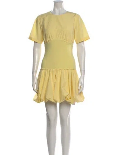 Pre-owned Simkhai Crew Neck Mini Dress W/ Tags In Yellow