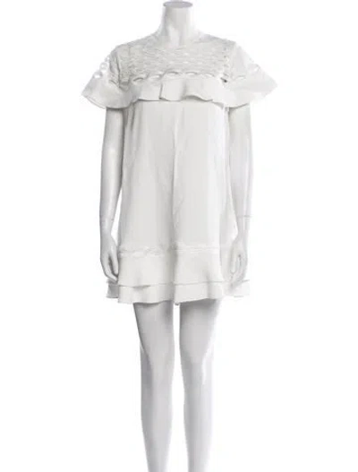 Pre-owned Simkhai Crew Neck Mini Dress In White