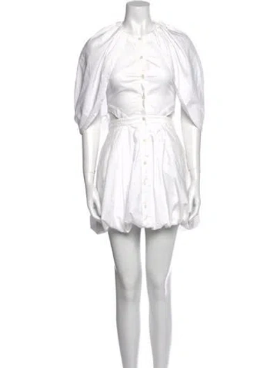 Pre-owned Simkhai Crew Neck Mini Dress In White