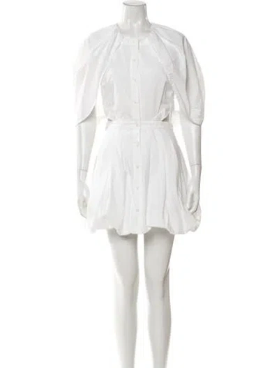 Pre-owned Simkhai Crew Neck Mini Dress In White