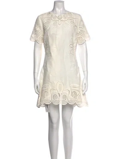 Pre-owned Simkhai Crew Neck Mini Dress In White