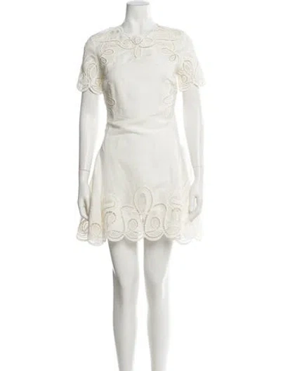 Pre-owned Simkhai Crew Neck Mini Dress In White