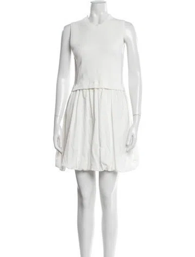 Pre-owned Simkhai Crew Neck Mini Dress In White