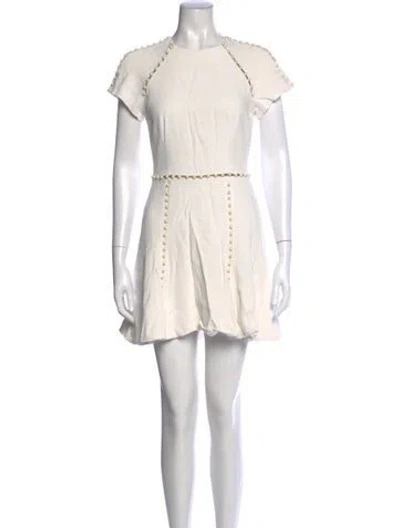 Pre-owned Simkhai Crew Neck Mini Dress In White