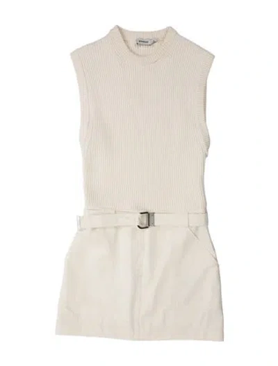Pre-owned Simkhai Crew Neck Mini Dress In White