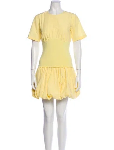 Pre-owned Simkhai Crew Neck Mini Dress In Yellow
