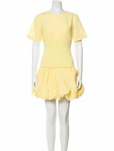 Pre-owned Simkhai Crew Neck Mini Dress In Yellow