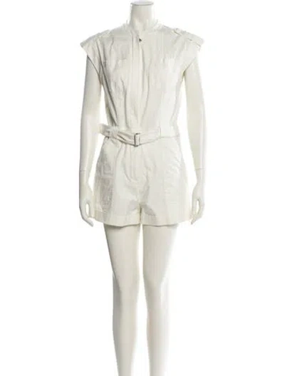 Pre-owned Simkhai Crew Neck Romper In Neutral