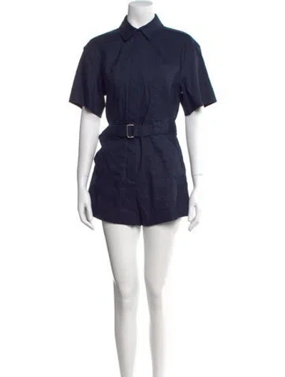Pre-owned Simkhai Crew Neck Romper W/ Tags In Blue