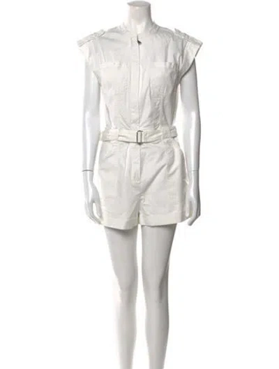 Pre-owned Simkhai Crew Neck Romper In White