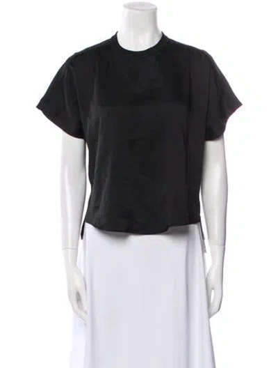 Pre-owned Simkhai Crew Neck Short Sleeve Crop Top In Black