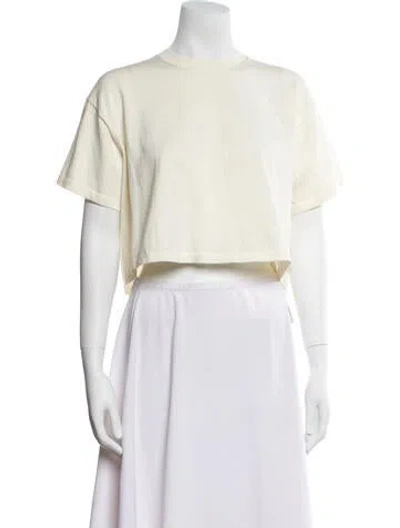 Pre-owned Simkhai Crew Neck Short Sleeve Crop Top In Neutral