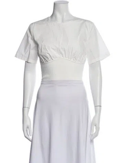 Pre-owned Simkhai Crew Neck Short Sleeve Crop Top W/ Tags In White