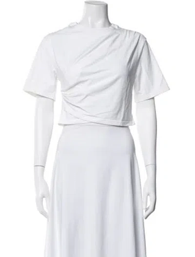Pre-owned Simkhai Crew Neck Short Sleeve Crop Top In White