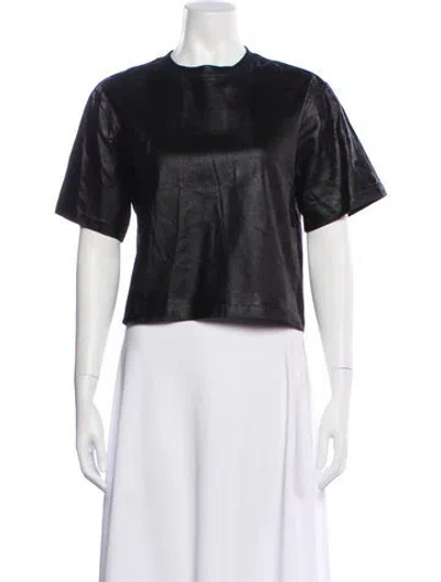 Pre-owned Simkhai Crew Neck Short Sleeve Top In Black