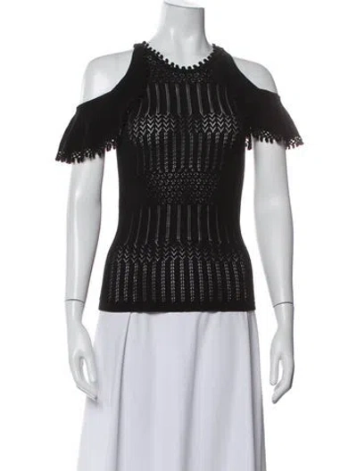 Pre-owned Simkhai Crew Neck Short Sleeve Top In Black