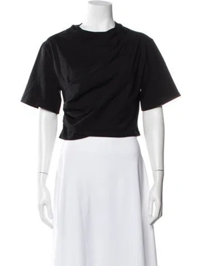 Pre-owned Simkhai Crew Neck Short Sleeve Top In Black