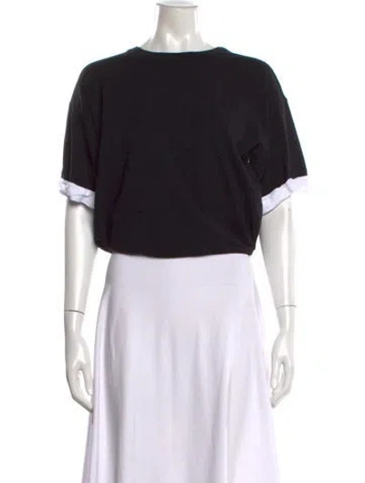 Pre-owned Simkhai Crew Neck Short Sleeve Top In Black