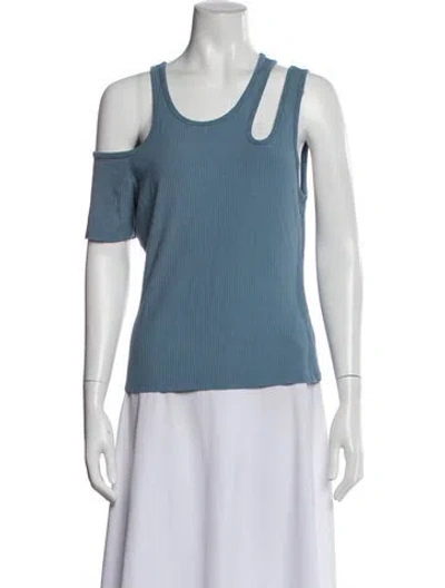 Pre-owned Simkhai Crew Neck Short Sleeve Top In Blue