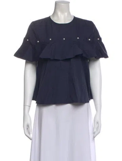 Pre-owned Simkhai Crew Neck Short Sleeve Top In Blue