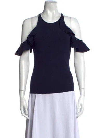 Pre-owned Simkhai Crew Neck Short Sleeve Top In Blue