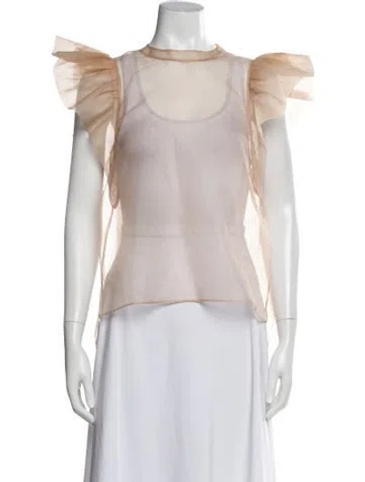Pre-owned Simkhai Crew Neck Short Sleeve Top In Brown