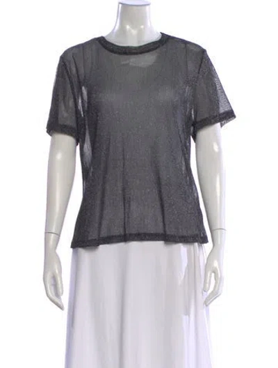 Pre-owned Simkhai Crew Neck Short Sleeve Top In Gray