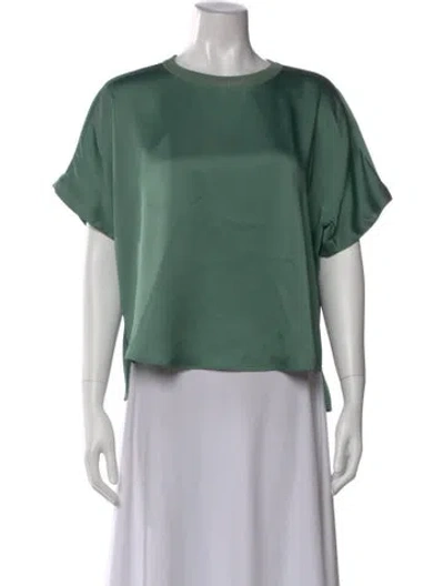 Pre-owned Simkhai Crew Neck Short Sleeve Top In Green