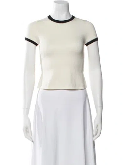 Pre-owned Simkhai Crew Neck Short Sleeve Top In Neutral