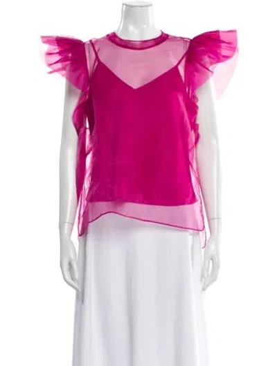 Pre-owned Simkhai Crew Neck Short Sleeve Top In Pink