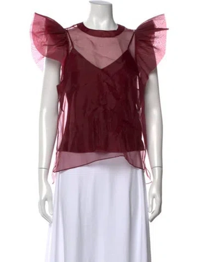 Pre-owned Simkhai Crew Neck Short Sleeve Top In Red