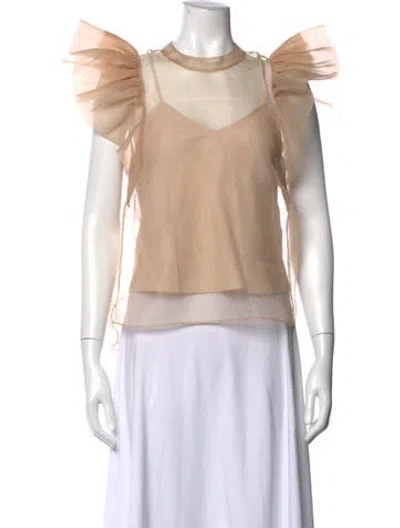 Pre-owned Simkhai Crew Neck Short Sleeve Top W/ Tags In Neutral
