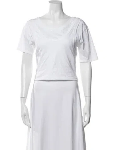 Pre-owned Simkhai Crew Neck Short Sleeve Top In White