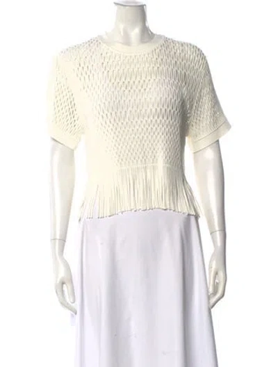 Pre-owned Simkhai Crew Neck Short Sleeve Top In White