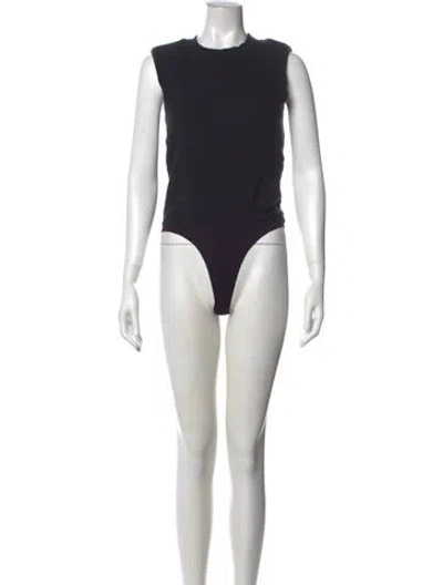 Pre-owned Simkhai Crew Neck Sleeveless Bodysuit In Black