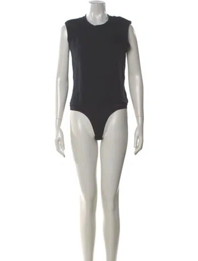 Pre-owned Simkhai Crew Neck Sleeveless Bodysuit In Black