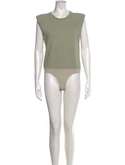 Pre-owned Simkhai Crew Neck Sleeveless Bodysuit In Green