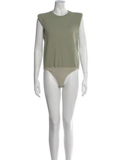 Pre-owned Simkhai Crew Neck Sleeveless Bodysuit In Green