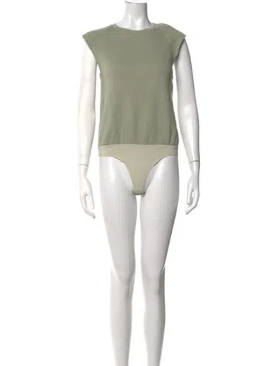 Pre-owned Simkhai Crew Neck Sleeveless Bodysuit In Green