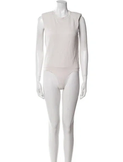 Pre-owned Simkhai Crew Neck Sleeveless Bodysuit In White