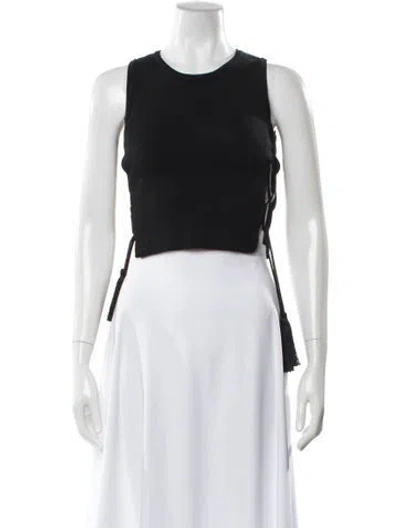 Pre-owned Simkhai Crew Neck Sleeveless Crop Top In Black