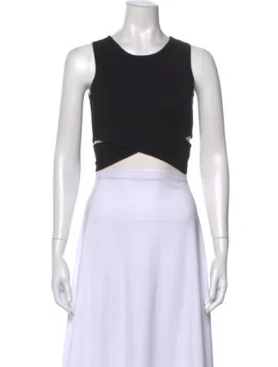 Pre-owned Simkhai Crew Neck Sleeveless Crop Top In Black