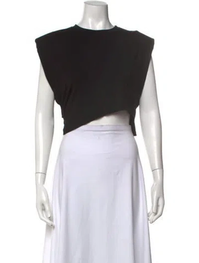 Pre-owned Simkhai Crew Neck Sleeveless Crop Top In Black
