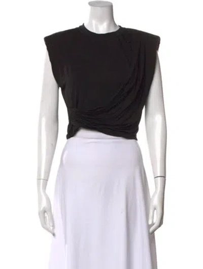 Pre-owned Simkhai Crew Neck Sleeveless Crop Top In Black