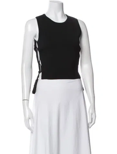 Pre-owned Simkhai Crew Neck Sleeveless Crop Top In Black
