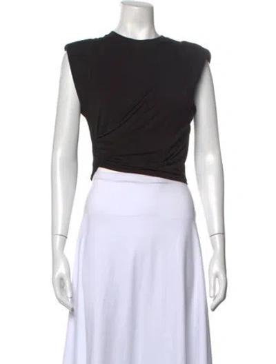 Pre-owned Simkhai Crew Neck Sleeveless Crop Top In Black