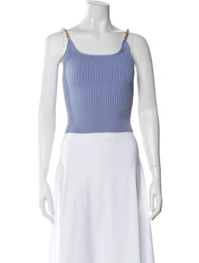 Pre-owned Simkhai Crew Neck Sleeveless Crop Top In Blue